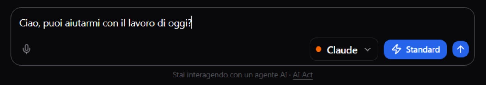 Anteprima chat AgentIIS — selezione modello